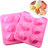 6 Rose Shapes Silicone Lollipop Baking Mold Tray 1pcs Pop Cake Stick Mould for Party Holidays Cupcake Baking Tools