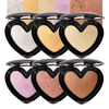 6Colors Heart Highlighter Eye Shadow Face Glow Powder Makeup