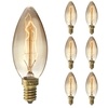 6PCS Elfeland Dimmable E14 25W Retro Edison Vintage Incandescent Light Bulb for Indoor Garden AC220V