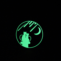 7.5*7.5CM Lovely Cat Moon Fashion Luminous Switch Sticker Wall Sticker Boys Rooms Kids Bedroom DIY Decor Luminous Sticke