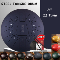 8" Steel Tongue Drum C Major 11 Note Handpan Tank Drum Instrument w/ Mallets Bag