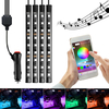 AMBOTHER 4PCS LED RGB Car Interior Floor Decoration Lights Bars Wireless bluetooth APP Control Atmosphere Lamp Strip wit