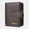 Baellerry Men Faux Leather Short Multi-Card Vertical Zipper Buckle Coin Purse Business Wallet