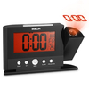 Baldr Digital Alarm Cock 180 Degree Rotation Time Projection Snooze Function Temperature Display Orange Backlight with E