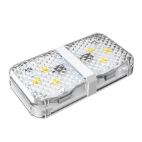 Baseus 6 LED Car Door Opening Safety Warning Light Anti Collision Alternating Flashing Signal Lamps White Color 2PCS