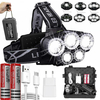 BIKIGHT 3400LM T6+XPE LED Bike Headlamp Rechargeable 6 Modes Flashlight Camping Cycling Night Warning Lamp