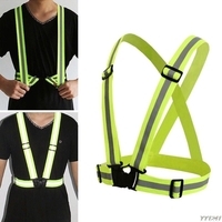 BIKIGHT Cycling High Visibility Adjustable Reflective Vest Running 360 Degrees Neon Reflective Belt