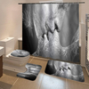 Black & White Love Kiss Abstract Art Curtains Waterproof Bathroom Shower Curtain Toilet Seat Mat Floor Mat Rug Set
