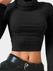 Black Turtleneck Long Sleeve Top