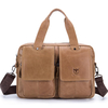 Bullcaptain® Men Retro Leather Messenger Bag Crossbody Shoulder Bag Laptop Briefcase with Shoulder Strap