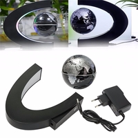 C shape LED World Map Magnetic Levitation Floating Globe Light Home Decoration Toys