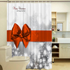 Christmas Bowknot Xmas Waterproof Fabric Bathroom Shower Curtain With 12 Hooks