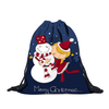Christmas Print String Backpack Multi-color Cotton Storage B
