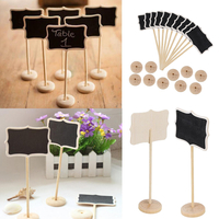 Christmas Wooden Mini Wood Chalkboard Blackboard Place Card Holder Table Number for Wedding Event Party Decoration