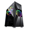 Coolmoon M-ATX ITX SPCC Computer Gaming Case USB3.0 Computer Case Side Penetration Design Desktop Chassis ATX Power Supp
