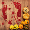 Creative 3D Halloween Blood Footprint Wall Sticker Window Bar Haunted House PVC Removable Background Wall Stickers Home