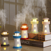 Creative Lighthouse Humidifier 150ml LED Light Ultrasonic Air Humidifier For Car Office Desk USB Charging