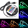 DC5V Waterproof 1M 2M RGB LED Strip Light 5050SMD Tape For TV Background Home Décor + Remote Control