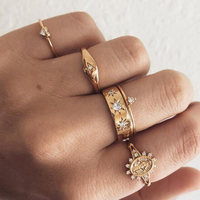 Diamond Love Heart Lord Totem Vintage Pattern Ring