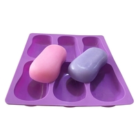 DIY 6 Slots Cake Mold Tool 3D Oval Silicone Soap Mould Baking Mold Handmade Chocolate Pudding Jelly Candy Cookie Maker