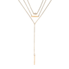 Elegant Crystal Zinc Alloy Necklace Simple Multilayer Chain for Women