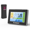 ELEGIANT Wireless Indoor Outdoor LCD Weather Station Clock Thermometer Hygrometer Monitor with Sensor