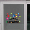 Epidemic Prevention Window Background Wall Washing Hands Healthcare Sticker for Home Floor Decor
