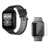 FINOW Q1 Pro Black Grey 4G 1+8G GPS WIFI IP67 Waterproof Smart Watch + 40mm HD Tempered Glass Watch Screen Protector