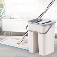 Flat Squeeze Magic Automatic Mop And Bucket Free Hand Mop with Bucket Drop Shipping Floors Squeeze Flat Mop with Water H