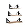 Floating Shelf Bracket Shelves Bookshelf Wall Mount Wooden Rack Storage 3 PCS