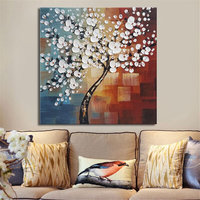 Framed Abstract Flower Tree Canvas Print Oil Paintings Picture Home Art Decorations