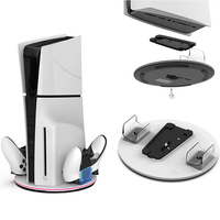 HC-A3777 for PS5/PS5 Slim Host Charger Dock Dual Game Controller Magnetic Charging Stand with RGB Light