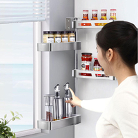 HIGOLD 304 Stainless Steel Nailless Installation Multi-layer Kitchen Storage Rack 180° Rotation Storage Shell From Xiaom