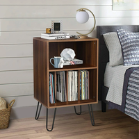 Hommpa Record Player Stand Vinyl Record Storage Turntable Stand with Vinyl Storage Holds Up to 150 Albums with Metal Hai