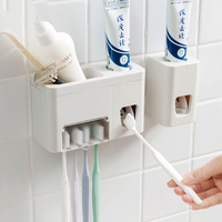 Honana BC-259 Wall Mounted Automatic Toothpaste Squeezer Dispenser With Toothbrush Holder Set Bathroom