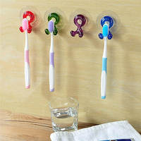 Honana Cartoon Animal Sucker Plastic Toothbrush Holders With Suction Cup Bathroom Sets Family Tooth Brush Holder Racks W