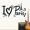Honana I Love Paris Eiffel Tower Wall Sticker Home Decoration Black Adhesive PVC Decal Waterproof Vinyl Wallpaper Remova