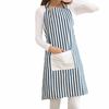 Honana KT-AP1 Adjustable Large Size Bib Apron Kitchen Cooking Woman Man Stripe Linen Apron With Pocket