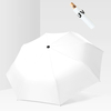 Honana Men Women UV Three Folding Umbrella Simple Plain Solid Wood Handle Wind Resistant Sun Umbrella Sun Protection Ult