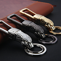 HONEST® Practical Leopard Head Metal Gold Keychain