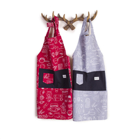 Hot Sale Cute Personality Cotton Canvas Adjustable Sleeveless Work Aprons Anti-falling Apron With 2 Pockets Chef Waiter