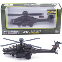 KAIDIWEI Apache 685052 1:64 Armed Helicopter Alloy Model Military Helicopter Model with Sound and Light