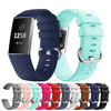 KALOAD 8 Colors Silicone Diamond Pattern Smart Bracelet Watch Band Replacement Accessories For Fitbit Charge 3