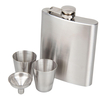 KCASA 8 Oz Stainless Steel Hip Flask Set With Funnel Hip Pocket Flagon Whiskey Brandy Vodka Pot Men Portable Liquor Flas