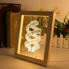 KCASA FL-705 3D Photo Frame Illuminative LED Night Light Wooden Annular Desktop Decorative USB Lamp For Bedroom Art Deco