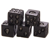 KCASA FS-01 1Set of 5Black Skull Dice Grinning Skull Deluxe Devil Poker Dice Gothic Gambling Dice Tower With Death
