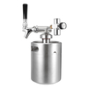 KCASA KC-BK8 4L/2L Stainless Steel 304 Beer Mini Keg Homebrew Keg Mini CO2 Regulator Air pressure Faucet Can Red Wine Br