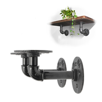 KINGSO 2pcs Household Wall Mounted Shelf Holders Flange Pipe Pipe Shelf Bracket