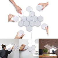 LED Quantum Hexagonal Wall Lamp Modular Touch Sensor Light Fixture Living RoomDecorative Smart Light