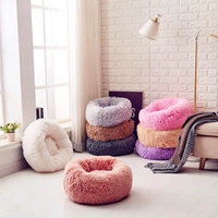Long Plush Soft Warm Pet Dog Cat Round Deep Sleeping Mat Bed House Winter Lounger